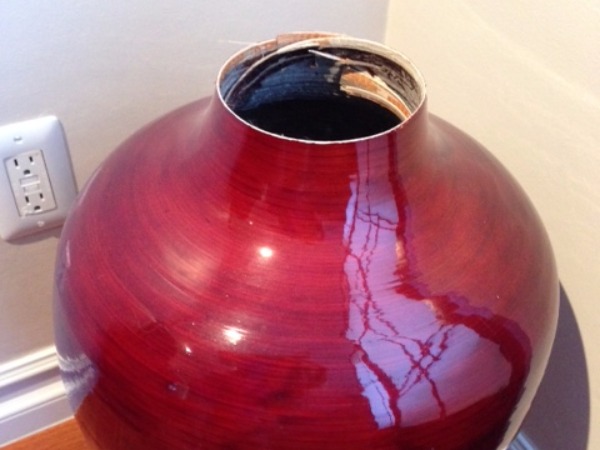 Turns out my Chinese vase is made of flimsy, thin wood!  :-(